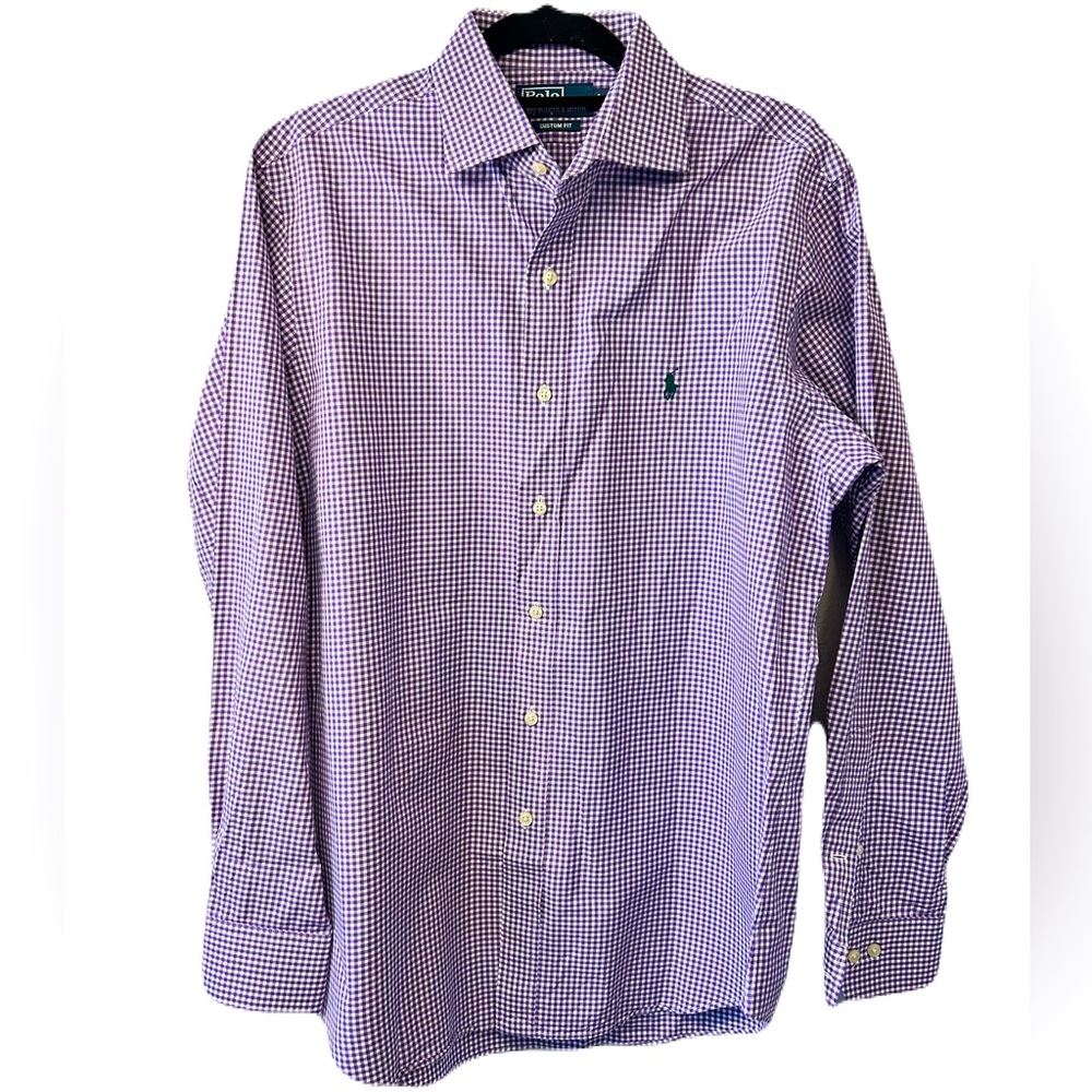 Polo by Ralph Lauren Men's Classic Purple Gingham Shirt Button Down Large 16
